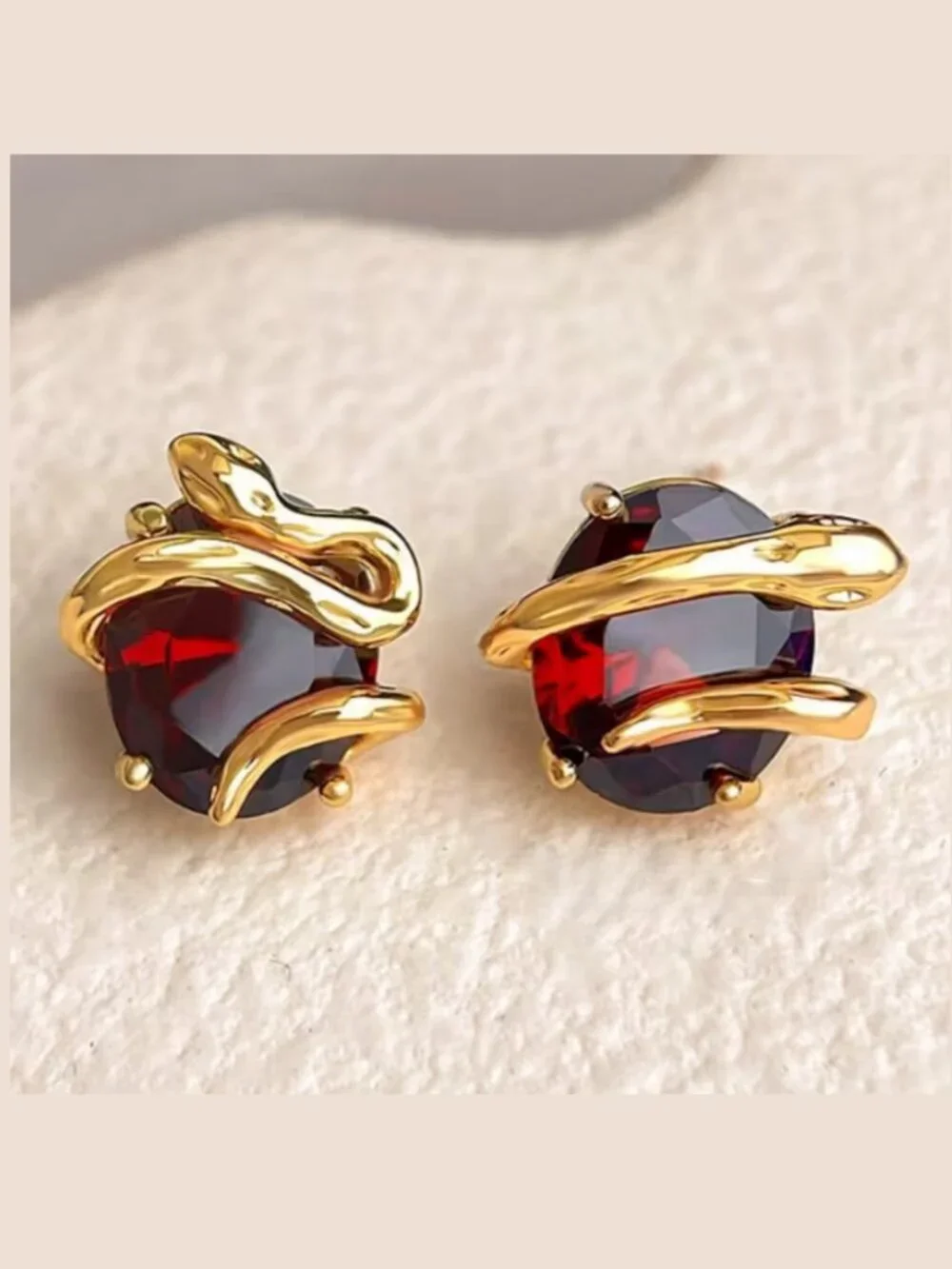 14K Gold Womens 2ct Red Ruby Gemstone Stud Earrings Ladies 14 K Silver Jewelry
